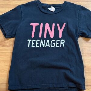 Tiny Teenager Graphic Tee - Black with Pink & White Print